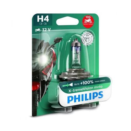 Philips 12V H4 55/60W P43T X-treme Vision Moto +130%